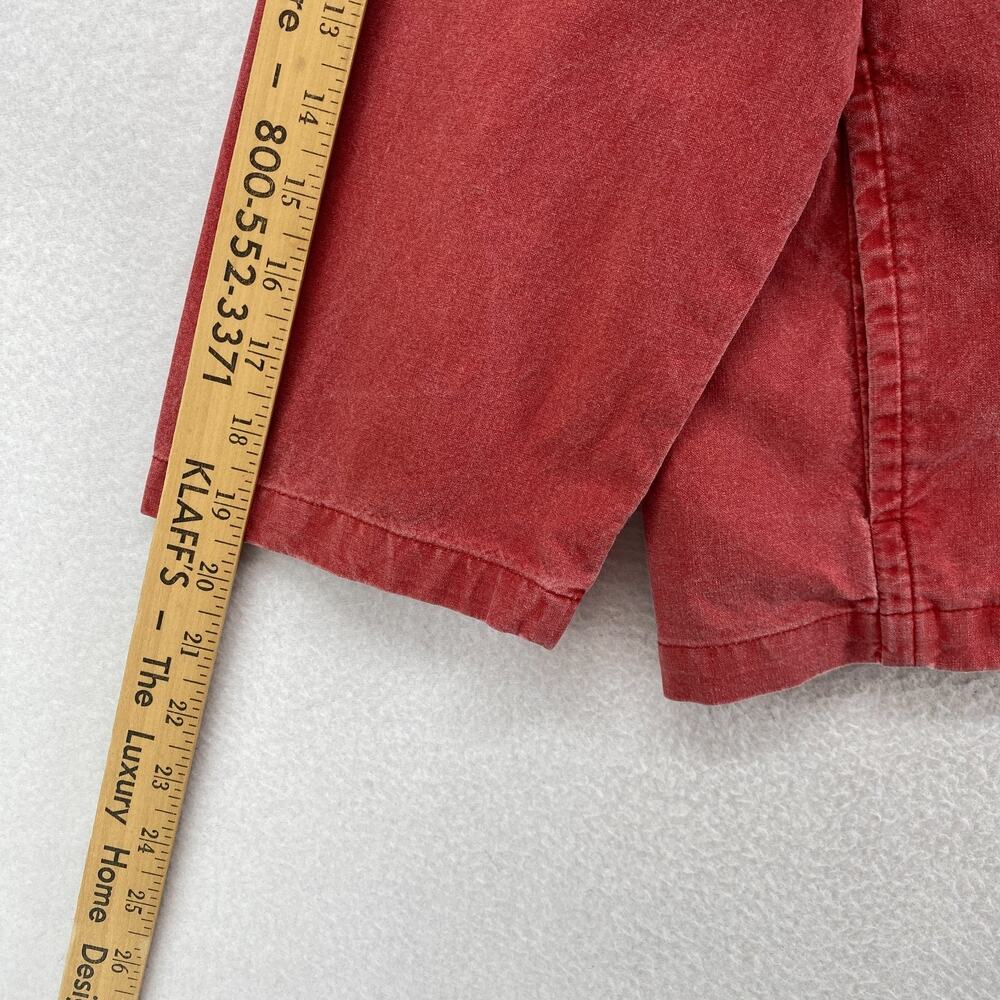 EILEEN FISHER Jacket M Cotton Canvas Mandarin Button Up Boxy Washed Red USA VTG - Picture 10 of 13